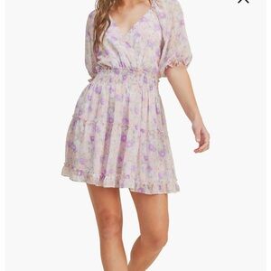 Floral Puff Sleeve Fi & Flare Dress